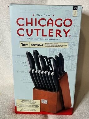 Avondale 16pc Knife Block Set - Black